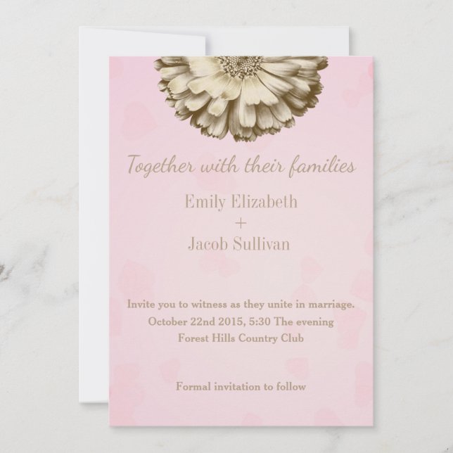 Save The Date Faux Gold Parties scintillant Foil tournesol inspi (Devant)