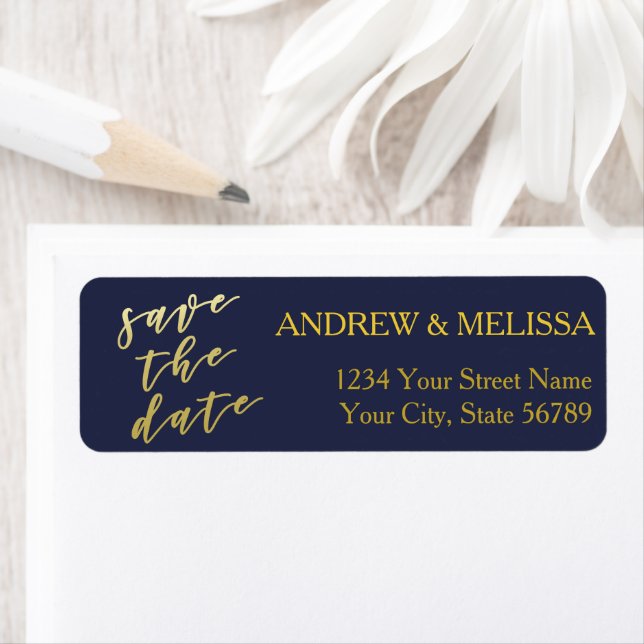 Save the Date | Faux Gold Script (Insitu)