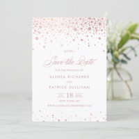 Faux rose gold pailleté confettis points mariage