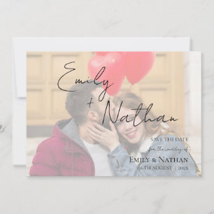 Save The Date Faux Vellum Effet DEUX mariage photo Enregistrer l