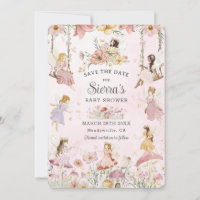 Fées de Whimsical Baby shower Fleur Jardin Pré