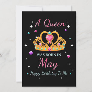 Save The Date Femme Art A Queen Est Née En Mai