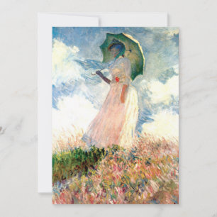 Save The Date Femme Monet avec un parasol face à gauche