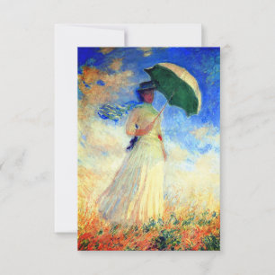 Save The Date Femme Monet avec un parasol face droit
