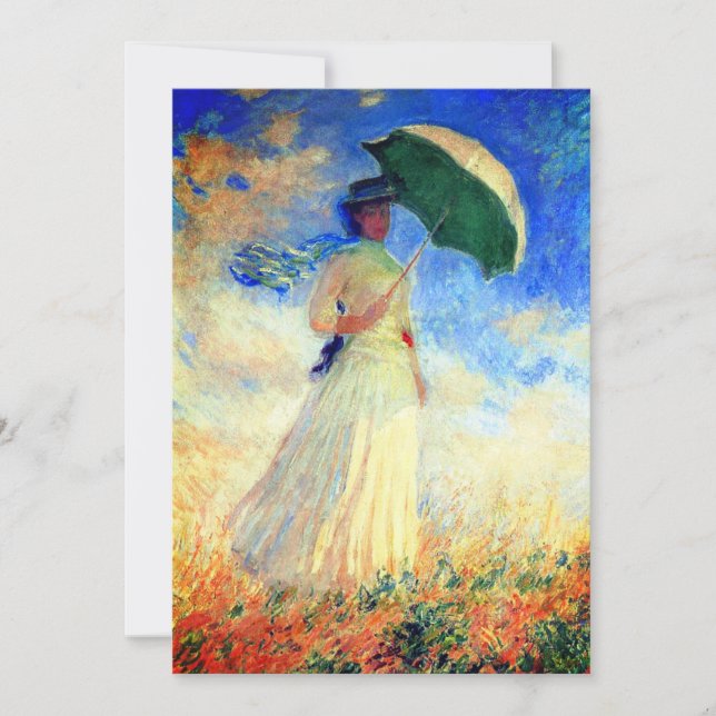 Save The Date Femme Monet avec un parasol face droit (Devant)