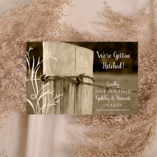 Save The Date Fence Post Pays Mariage ferme Enregistrer la date