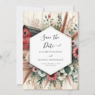 Save The Date Ferme moderne Barnyard Mariage