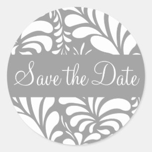 Save the Date Fern Flora Sticker Seal