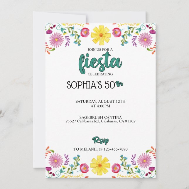 Save The Date Fête, Anniversaire, thème mexicain (Devant)