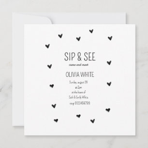 Save The Date Fête bébé Sip and See Minimaliste