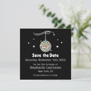 Save The Date Fête d'anniversaire disco rétro des années 70 sur