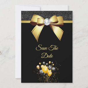 Save The Date Fête d'Anniversaire Glamour Elegance