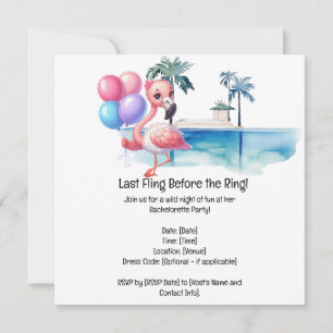 Save The Date Fête de Fiançailles au Piscine avec des Flamants R