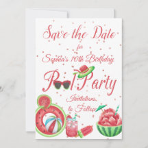 Fête de la piscine de la pastèque Anniversaire,