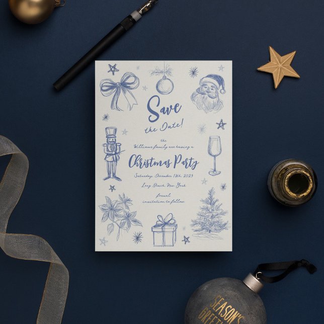 Save The Date Fête de Noël au Griffonnage Fantaisiste (Créateur téléchargé)