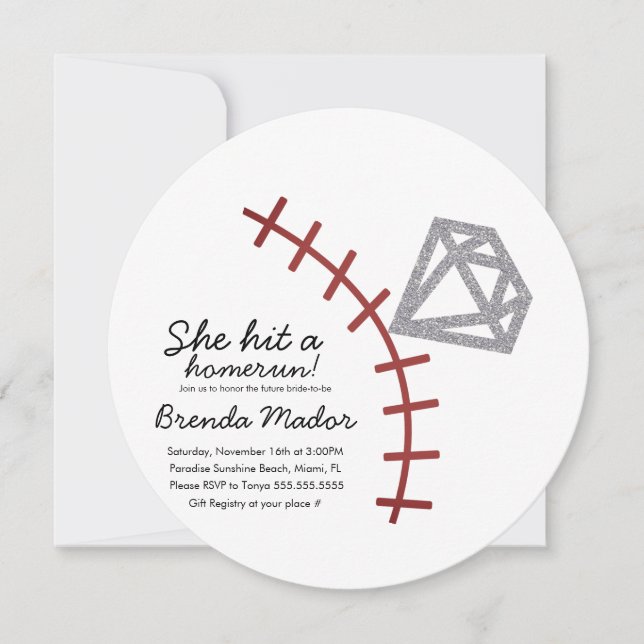 Save The Date Fête des mariées de baseball Homerun Diamond Gem I (Devant)