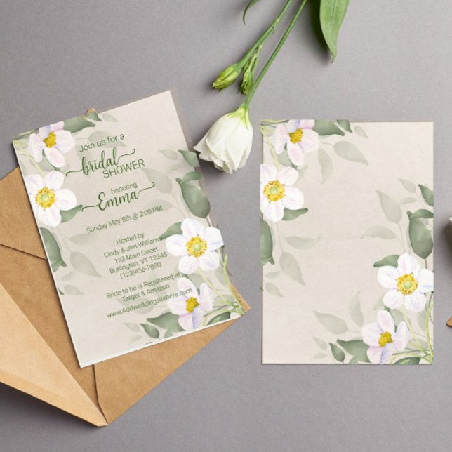 Save The Date Fête des mariées de verdure moderne aux fleurs bla (Créateur téléchargé)