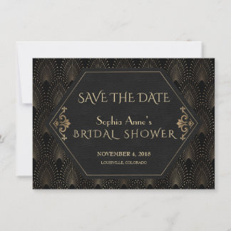 Save The Date Fête des mariées Royal Gold Great Gatsby 20s