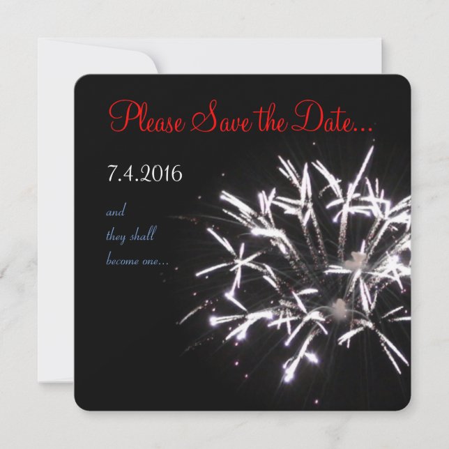 Save The Date Fête Économisez la date rouge/blanc/bleu 5 (Devant)