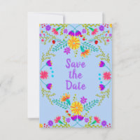 Fête Florale Mexicaine & Papel Picado - Bleu clair