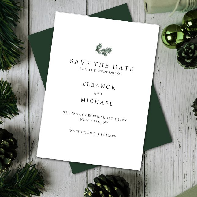 Save The Date Fêtes d'hiver Mariage botanique Enregistrer la dat (Créateur téléchargé)