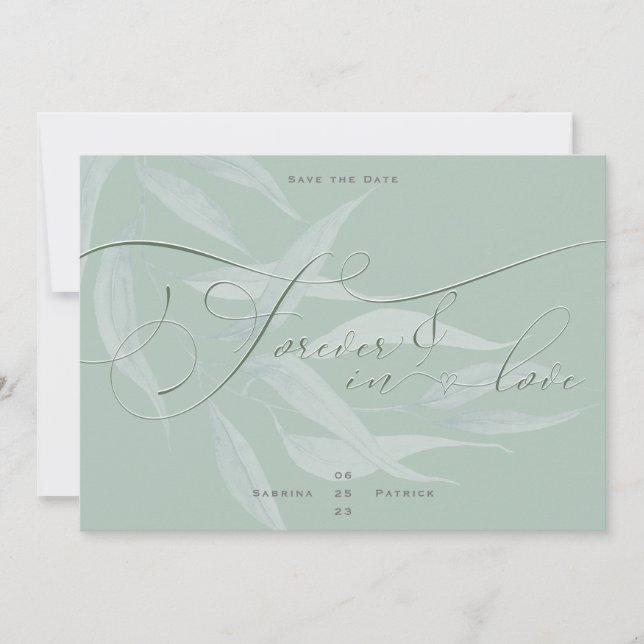 Save The Date Feuillage d'anémone Dusty Sage pour toujours dans  (Devant)