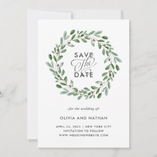 Save The Date Feuillage Minimaliste   Photo de dos de mariage