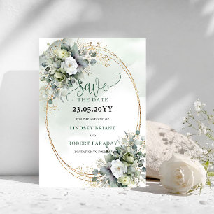 Save The Date Feuillage Or Aquarelle Économisez La Date