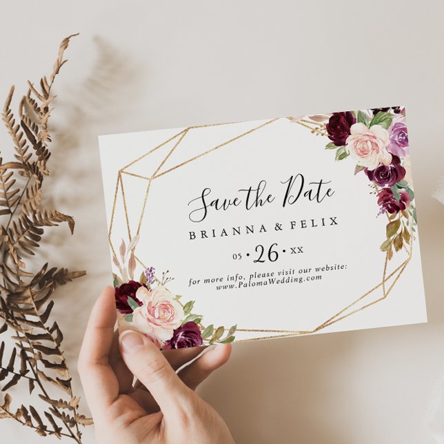 Save The Date Feuillage végétal rustique Mariage horizontal (Créateur téléchargé)
