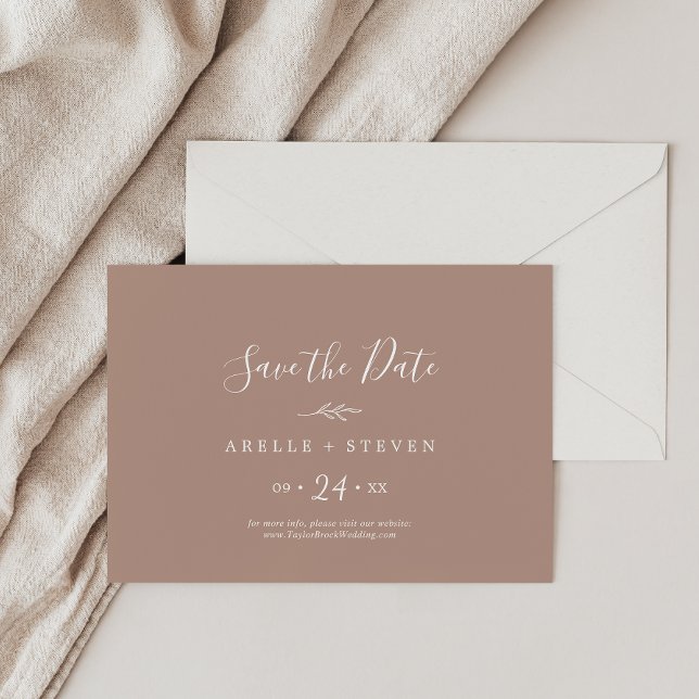 Save The Date Feuille minimale | Horizontal Neutre Enregistrer L (Créateur téléchargé)