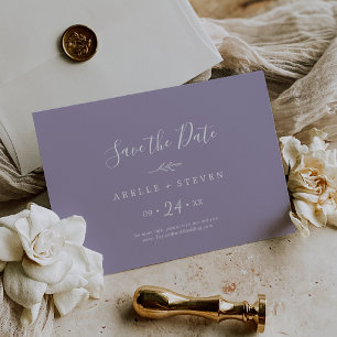 Save The Date Feuille minimale   Lavender Horizontal Enregistrer