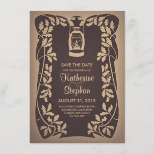 Save The Date Feuilles de lanterne à huile et chêne sauvent les 