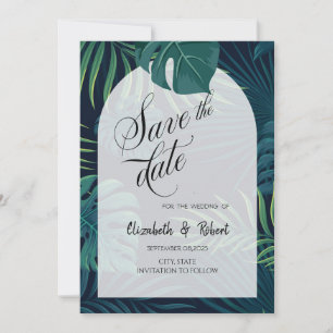 Save The Date Feuilles de palmier exotiques Enregistrer la date