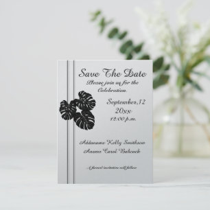 Save The Date Feuilles graphiques noirs et élégants