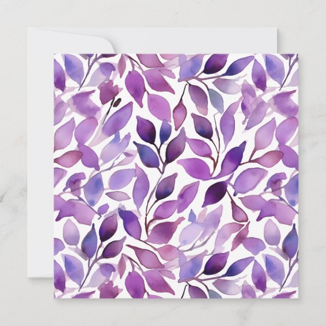 Save The Date Feuilles violettes (Devant)