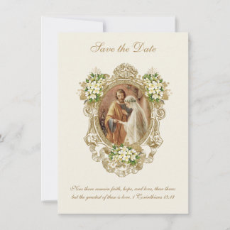 Save The Date Fiançailles de Marie et Joseph pour un mariage cat