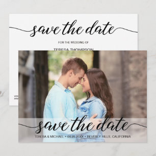 Save The Date Fiançailles de script moderne personnalisé Photo s