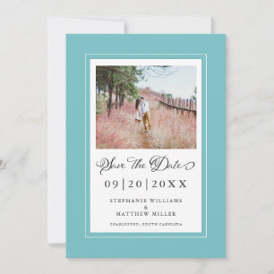 Save The Date Fiançailles Photo Elégant Mariage de calligraphie