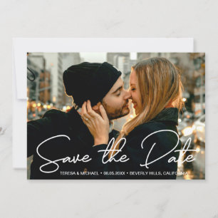 Save The Date Fiançailles Photo Modern Enregistrer la date Scrip