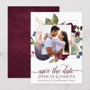 Save The Date Figues florissantes Moody Rustic Elegant Floral