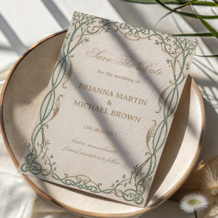 Save The Date Filigree Botanique Éthérée Celtique