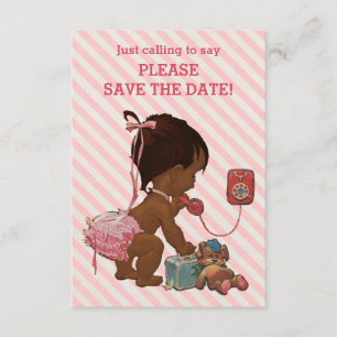 Save The Date Fille Ethnique Au Téléphone Diagonal Stripe Enregi
