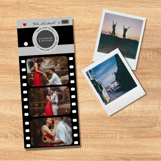 Save The Date Film Film Reel Couple Photo noir (Créateur téléchargé)