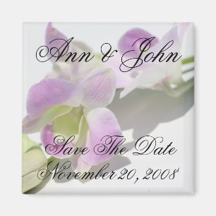 Save the Date First Names Orchid Magnet
