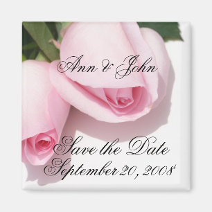 Save the Date First Names Roses Magnet