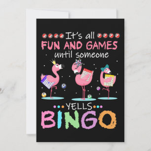 Save The Date Flamant rose  Flamme Bingo Funny
