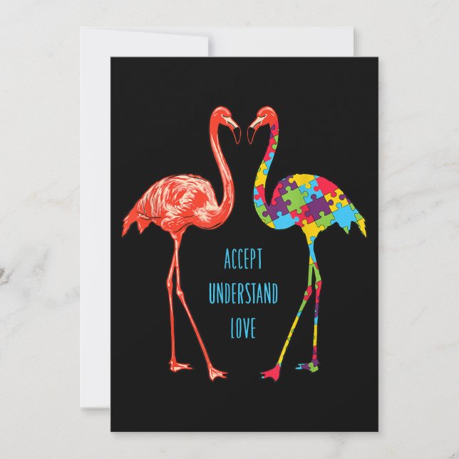 Save The Date Flamingo | Accept Understand Love Autism Flamingo (Devant)