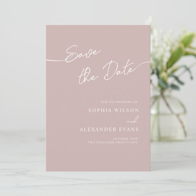 Save The Date Flat Card for a Boho Chic Wedding. (Standing Front)