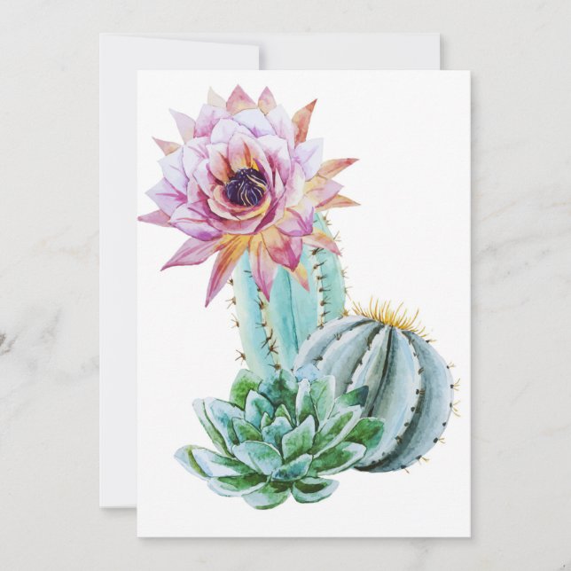 Save The Date Fleur de Cactus Rouge (Devant)