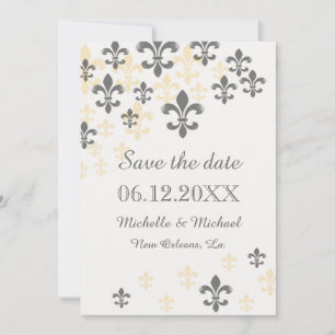 Save The Date Fleur de Lis Cascade Sauvez la date
